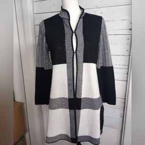 Black Label by Evan-Picone Cardigan XS Womens Open Front Long Sleeve Sweater